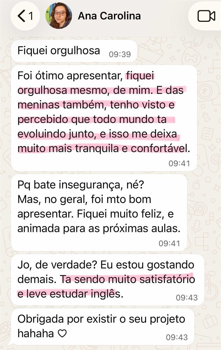 Depoimento da Ana Carolina